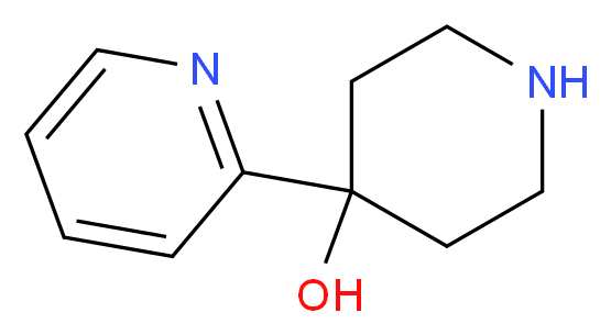 4-(pyridin-2-yl)piperidin-4-ol_分子结构_CAS_50461-56-8