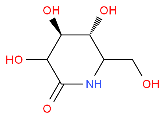(4S,5R)-3,4,5-trihydroxy-6-(hydroxymethyl)piperidin-2-one_分子结构_CAS_62362-63-4