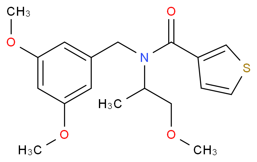 N-(3,5-dimethoxybenzyl)-N-(2-methoxy-1-methylethyl)thiophene-3-carboxamide_分子结构_CAS_)