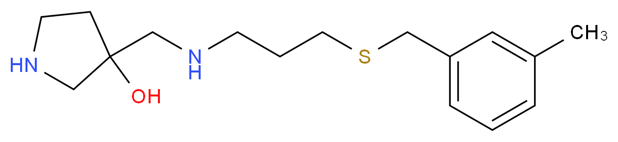 3-[({3-[(3-methylbenzyl)thio]propyl}amino)methyl]pyrrolidin-3-ol_分子结构_CAS_)