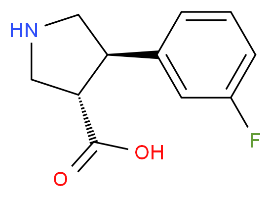 (3S,4R)-4-(3-fluorophenyl)pyrrolidine-3-carboxylic acid_分子结构_CAS_1049975-95-2