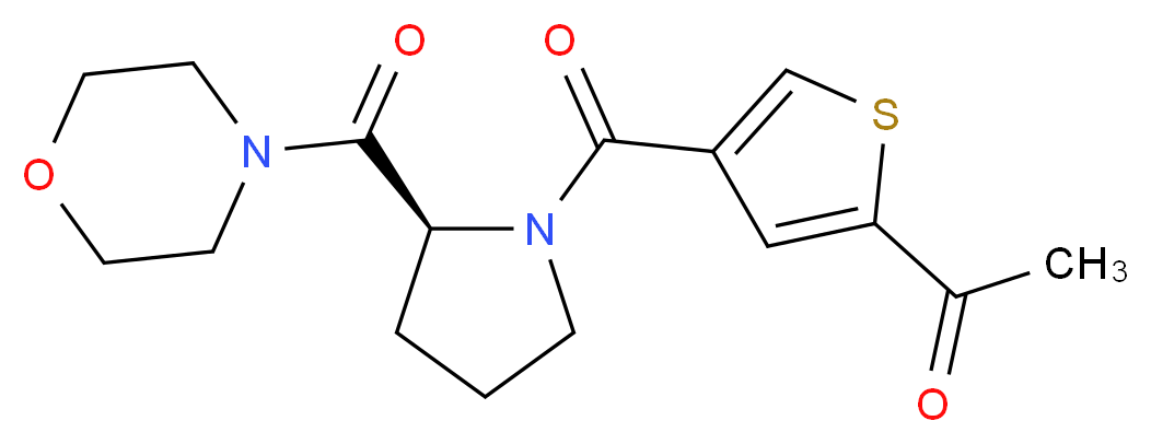 1-(4-{[(2S)-2-(morpholin-4-ylcarbonyl)pyrrolidin-1-yl]carbonyl}-2-thienyl)ethanone (non-preferred name)_分子结构_CAS_)