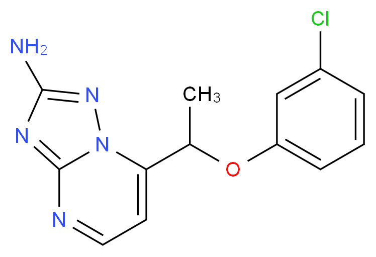 7-[1-(3-chlorophenoxy)ethyl][1,2,4]triazolo[1,5-a]pyrimidin-2-amine_分子结构_CAS_)
