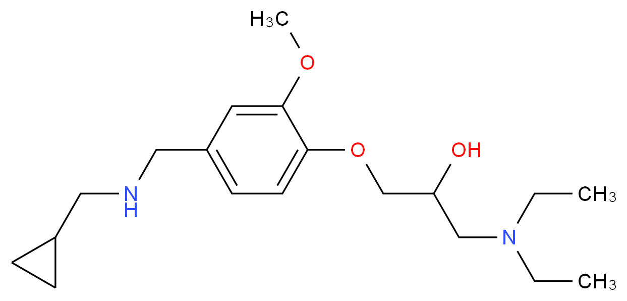 1-(4-{[(cyclopropylmethyl)amino]methyl}-2-methoxyphenoxy)-3-(diethylamino)-2-propanol_分子结构_CAS_)