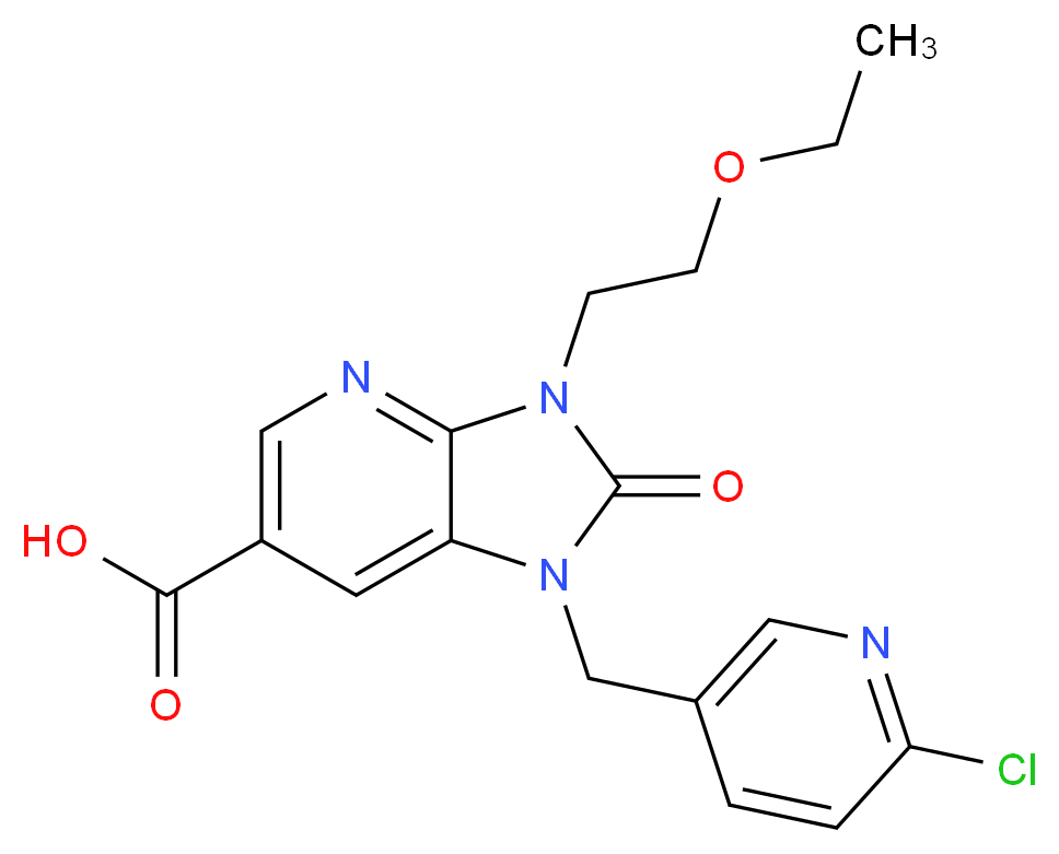 1-[(6-chloropyridin-3-yl)methyl]-3-(2-ethoxyethyl)-2-oxo-2,3-dihydro-1H-imidazo[4,5-b]pyridine-6-carboxylic acid_分子结构_CAS_)