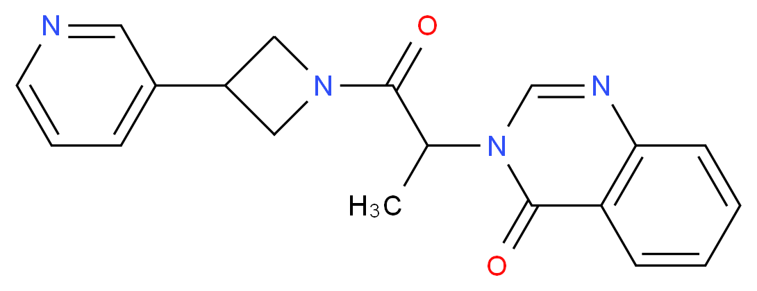 3-{1-methyl-2-oxo-2-[3-(3-pyridinyl)-1-azetidinyl]ethyl}-4(3H)-quinazolinone_分子结构_CAS_)