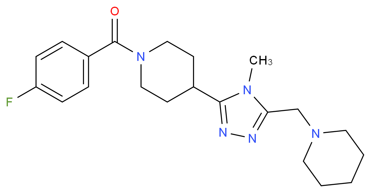 1-(4-fluorobenzoyl)-4-[4-methyl-5-(piperidin-1-ylmethyl)-4H-1,2,4-triazol-3-yl]piperidine_分子结构_CAS_)