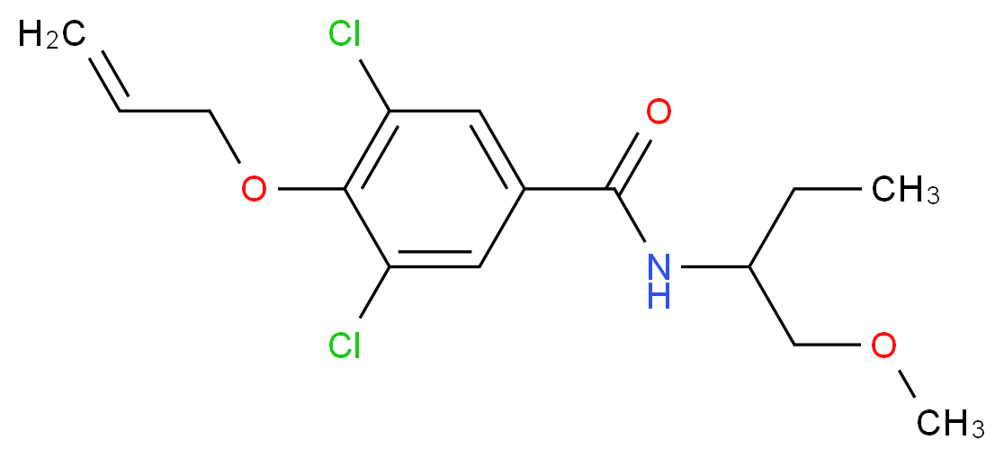 4-(allyloxy)-3,5-dichloro-N-[1-(methoxymethyl)propyl]benzamide_分子结构_CAS_)