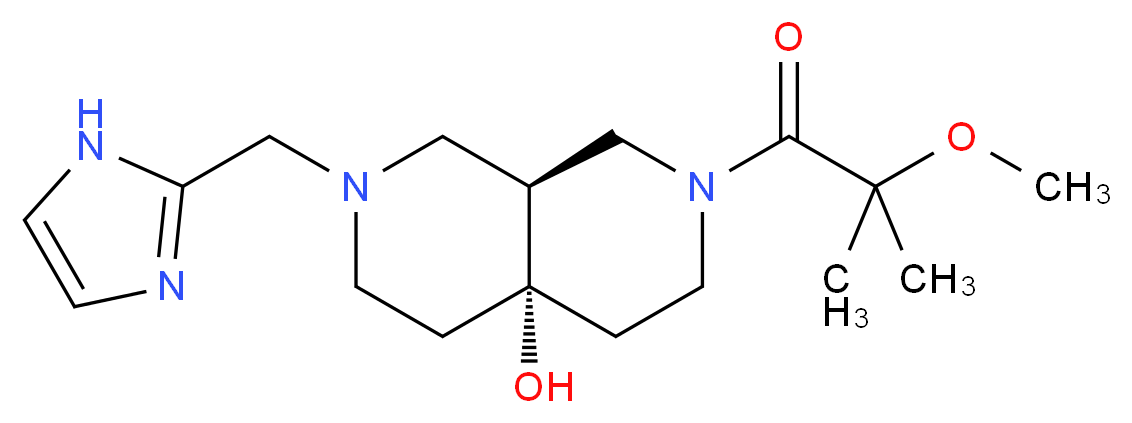 (4aS*,8aS*)-2-(1H-imidazol-2-ylmethyl)-7-(2-methoxy-2-methylpropanoyl)octahydro-2,7-naphthyridin-4a(2H)-ol_分子结构_CAS_)