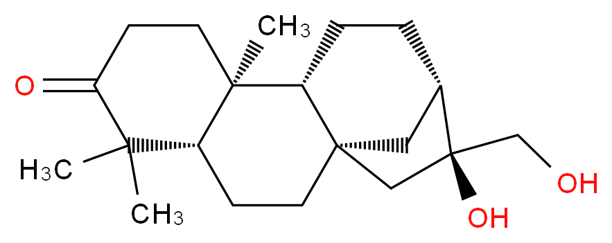 (1S,4S,9S,10R,13S,14S)-14-hydroxy-14-(hydroxymethyl)-5,5,9-trimethyltetracyclo[11.2.1.0<sup>1</sup>,<sup>1</sup><sup>0</sup>.0<sup>4</sup>,<sup>9</sup>]hexadecan-6-one_分子结构_CAS_135683-73-7