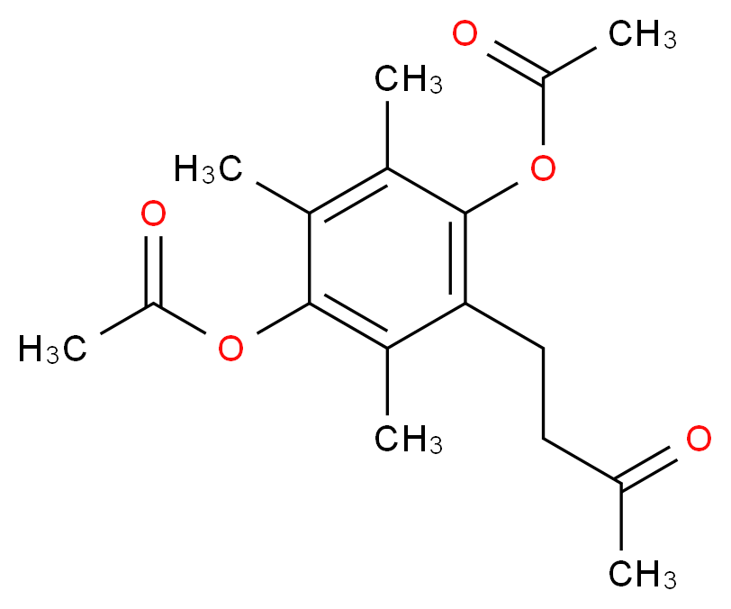 4-(acetyloxy)-2,3,5-trimethyl-6-(3-oxobutyl)phenyl acetate_分子结构_CAS_53101-69-2
