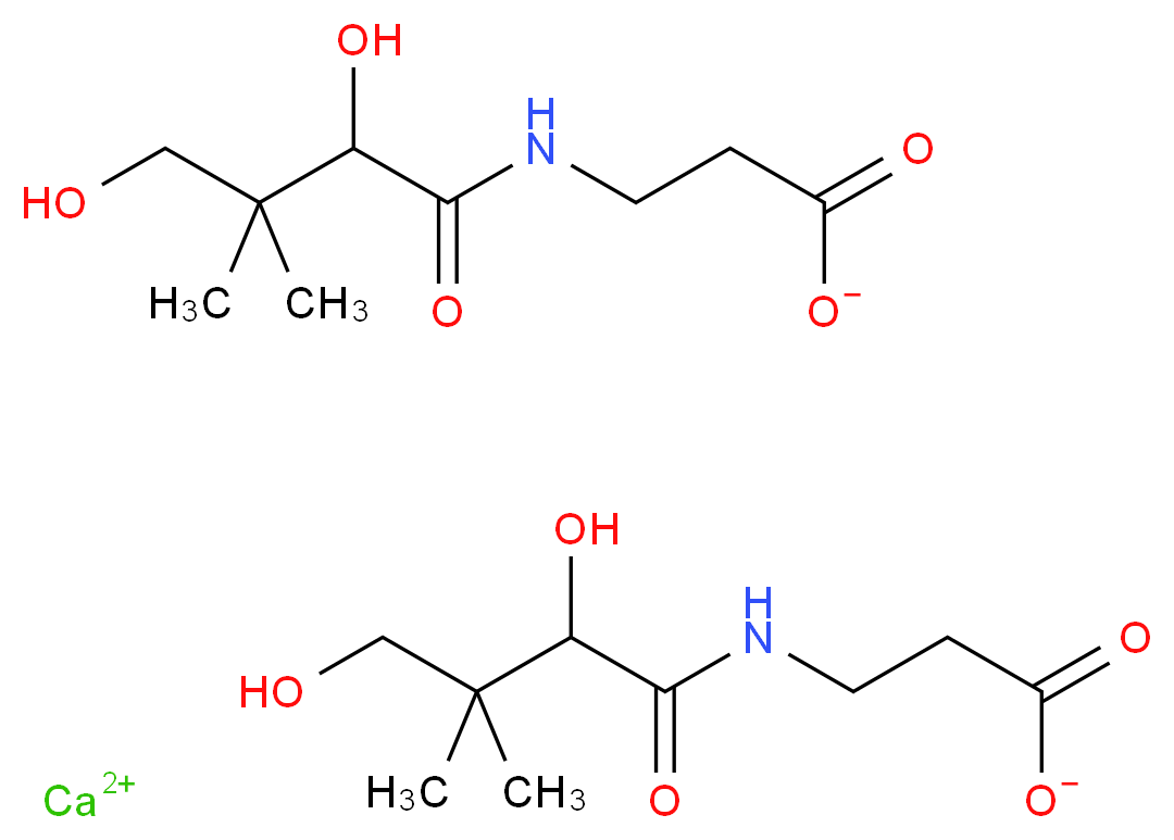 calcium bis(3-(2,4-dihydroxy-3,3-dimethylbutanamido)propanoate)_分子结构_CAS_305808-23-5