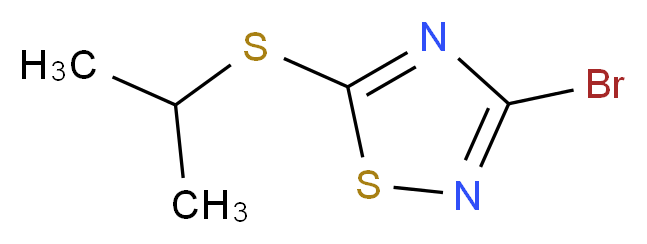 3-bromo-5-(propan-2-ylsulfanyl)-1,2,4-thiadiazole_分子结构_CAS_36955-40-5