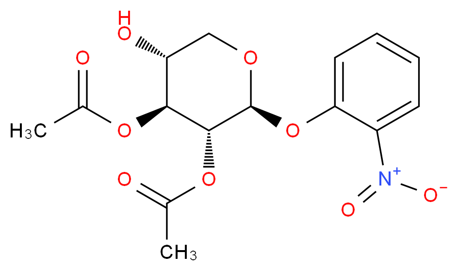 (2S,3R,4S,5R)-3-(acetyloxy)-5-hydroxy-2-(2-nitrophenoxy)oxan-4-yl acetate_分子结构_CAS_162088-91-7