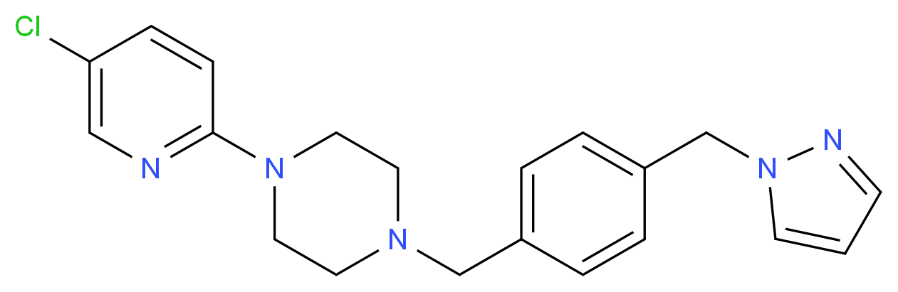 1-(5-chloro-2-pyridinyl)-4-[4-(1H-pyrazol-1-ylmethyl)benzyl]piperazine_分子结构_CAS_)
