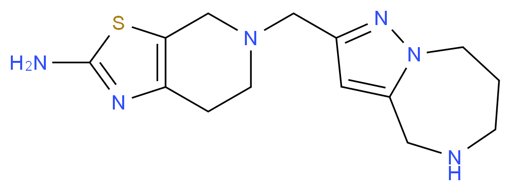5-(5,6,7,8-tetrahydro-4H-pyrazolo[1,5-a][1,4]diazepin-2-ylmethyl)-4,5,6,7-tetrahydro[1,3]thiazolo[5,4-c]pyridin-2-amine_分子结构_CAS_)
