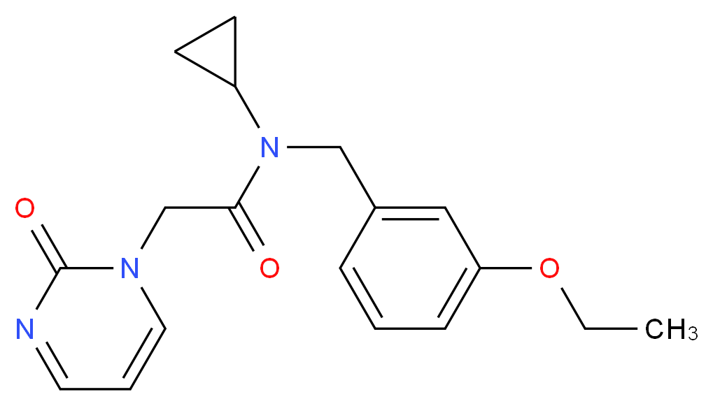 N-cyclopropyl-N-(3-ethoxybenzyl)-2-(2-oxopyrimidin-1(2H)-yl)acetamide_分子结构_CAS_)