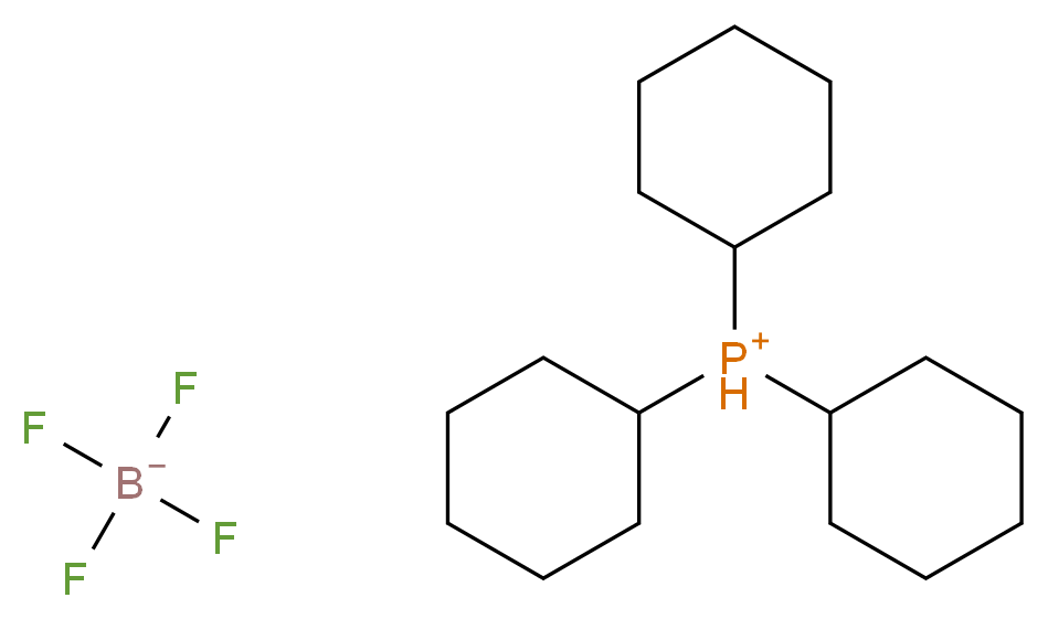 Tricyclohexylphosphonium tetrafluoroborate_分子结构_CAS_58656-04-5)