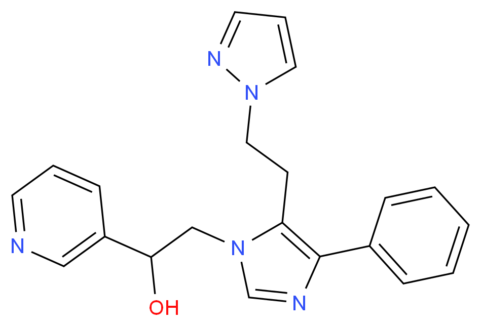 2-{4-phenyl-5-[2-(1H-pyrazol-1-yl)ethyl]-1H-imidazol-1-yl}-1-pyridin-3-ylethanol_分子结构_CAS_)