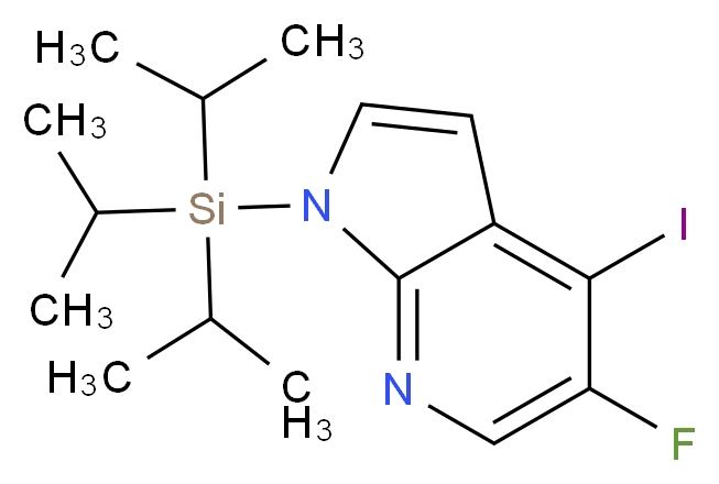 5-Fluoro-4-iodo-1-(triisopropylsilyl)-1H-pyrrolo[2,3-b]pyridine_分子结构_CAS_1020056-67-0)