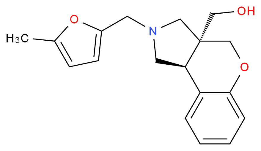 [(3aS*,9bS*)-2-[(5-methyl-2-furyl)methyl]-1,2,3,9b-tetrahydrochromeno[3,4-c]pyrrol-3a(4H)-yl]methanol_分子结构_CAS_)