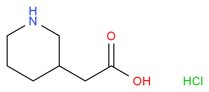 2-(piperidin-3-yl)acetic acid hydrochloride_分子结构_CAS_71985-81-4)