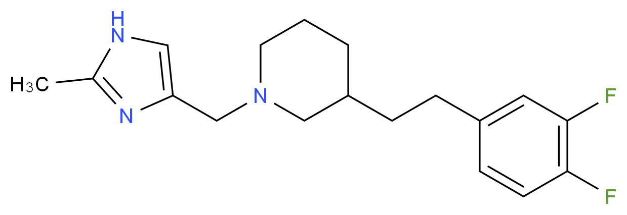 3-[2-(3,4-difluorophenyl)ethyl]-1-[(2-methyl-1H-imidazol-4-yl)methyl]piperidine_分子结构_CAS_)