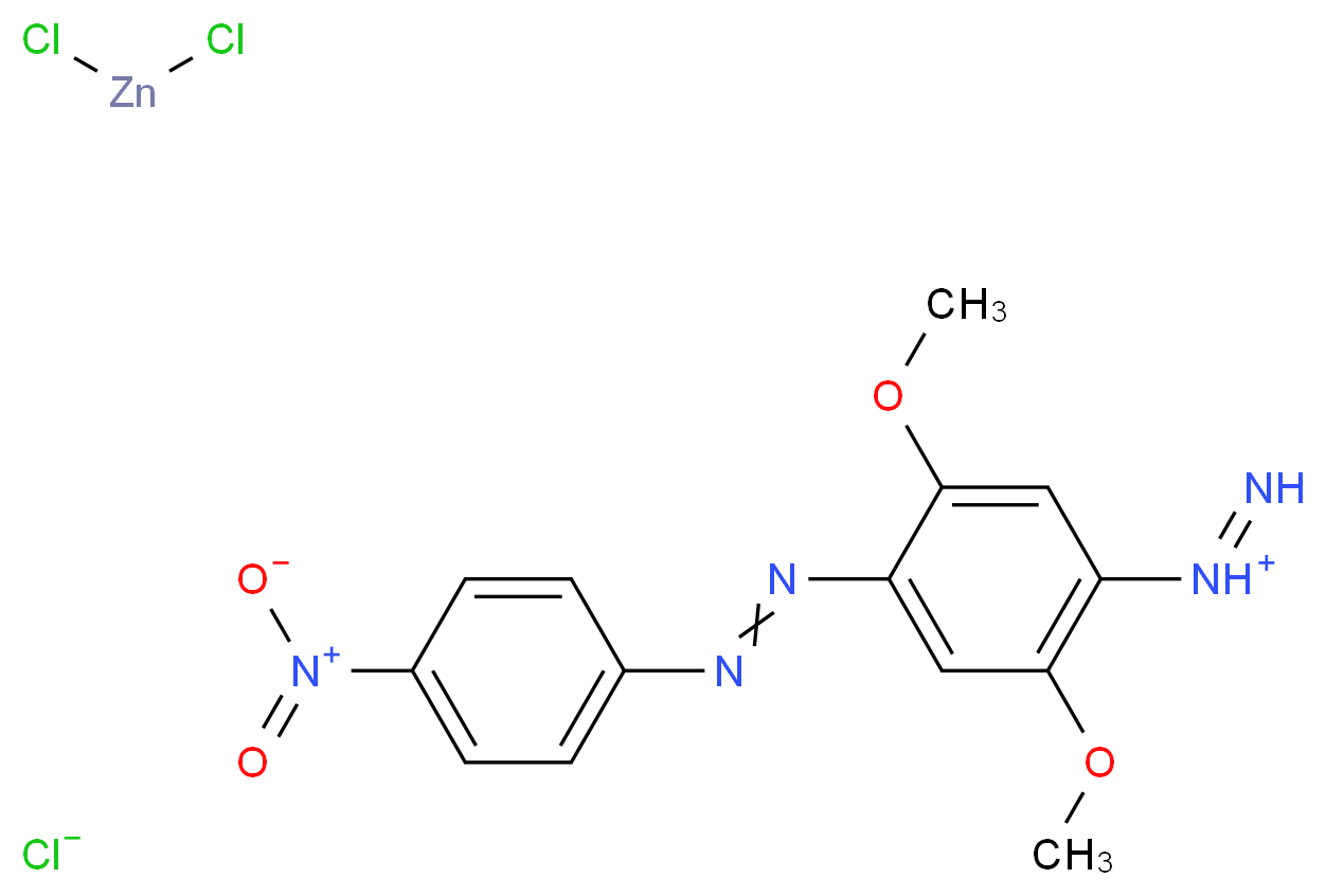 1-{2,5-dimethoxy-4-[2-(4-nitrophenyl)diazen-1-yl]phenyl}diazenium dichlorozinc chloride_分子结构_CAS_64071-86-9