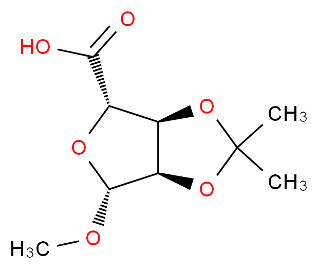 2,3-邻异亚丙基-1-邻甲基-D-核糖酸_分子结构_CAS_54622-95-6)