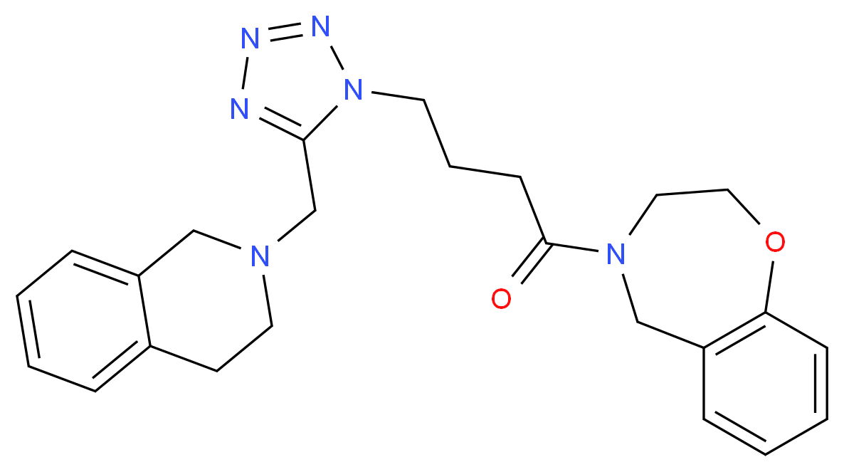 4-{4-[5-(3,4-dihydro-2(1H)-isoquinolinylmethyl)-1H-tetrazol-1-yl]butanoyl}-2,3,4,5-tetrahydro-1,4-benzoxazepine_分子结构_CAS_)