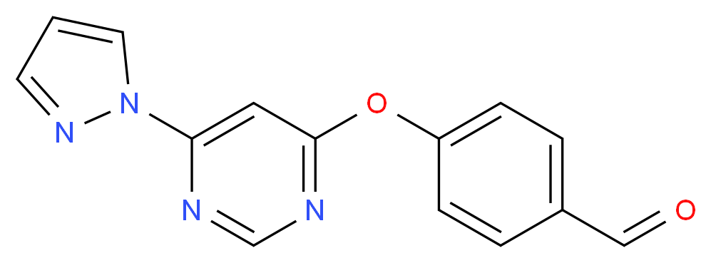 4-{[6-(1H-pyrazol-1-yl)pyrimidin-4-yl]oxy}benzaldehyde_分子结构_CAS_1015846-03-3