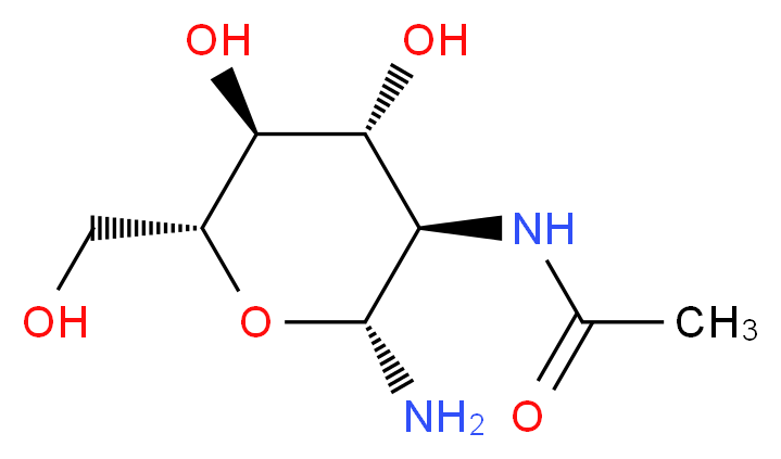 N-[(2R,3R,4R,5S,6R)-2-amino-4,5-dihydroxy-6-(hydroxymethyl)oxan-3-yl]acetamide_分子结构_CAS_4229-38-3