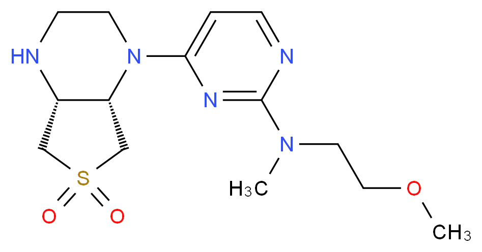 4-[(4aR*,7aS*)-6,6-dioxidohexahydrothieno[3,4-b]pyrazin-1(2H)-yl]-N-(2-methoxyethyl)-N-methylpyrimidin-2-amine_分子结构_CAS_)