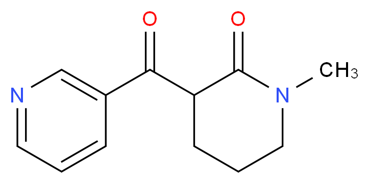 1-methyl-3-(pyridine-3-carbonyl)piperidin-2-one_分子结构_CAS_91566-93-7