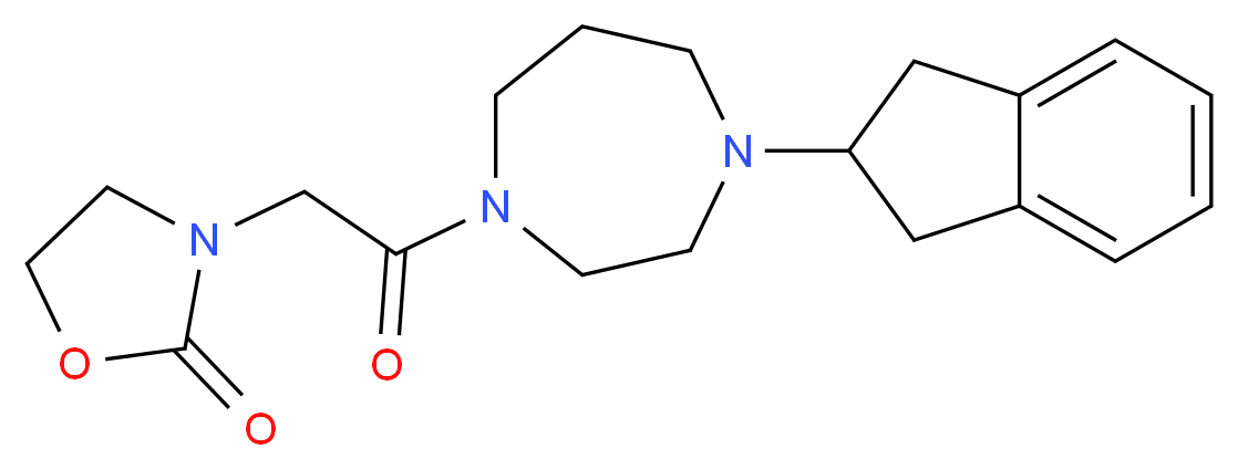 3-{2-[4-(2,3-dihydro-1H-inden-2-yl)-1,4-diazepan-1-yl]-2-oxoethyl}-1,3-oxazolidin-2-one_分子结构_CAS_)