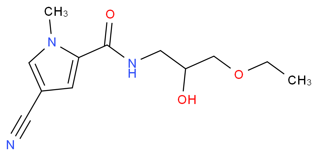 4-cyano-N-(3-ethoxy-2-hydroxypropyl)-1-methyl-1H-pyrrole-2-carboxamide_分子结构_CAS_)