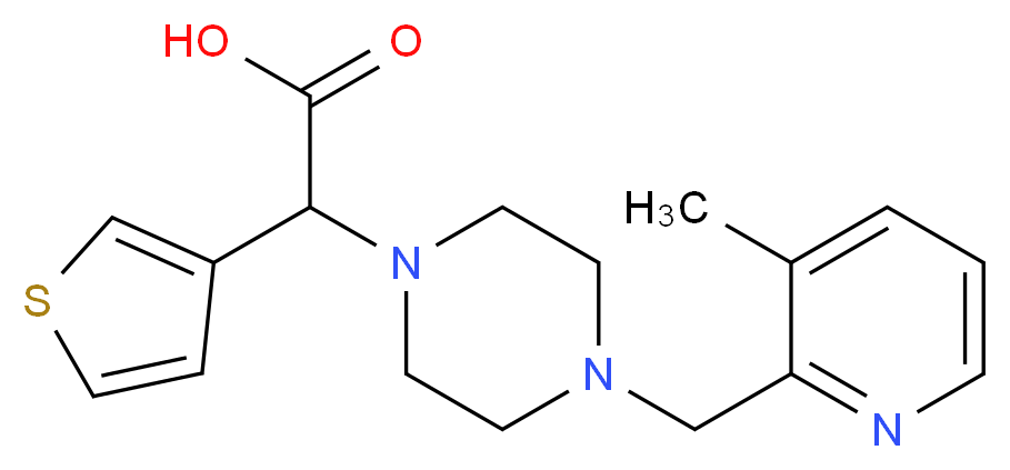 {4-[(3-methylpyridin-2-yl)methyl]piperazin-1-yl}(3-thienyl)acetic acid_分子结构_CAS_)