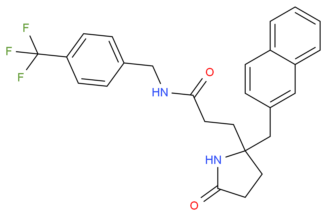 3-[2-(2-naphthylmethyl)-5-oxo-2-pyrrolidinyl]-N-[4-(trifluoromethyl)benzyl]propanamide_分子结构_CAS_)