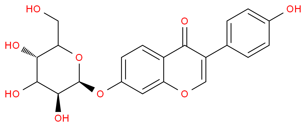 3-(4-hydroxyphenyl)-7-{[(2S,3S,5S)-3,4,5-trihydroxy-6-(hydroxymethyl)oxan-2-yl]oxy}-4H-chromen-4-one_分子结构_CAS_552-66-9