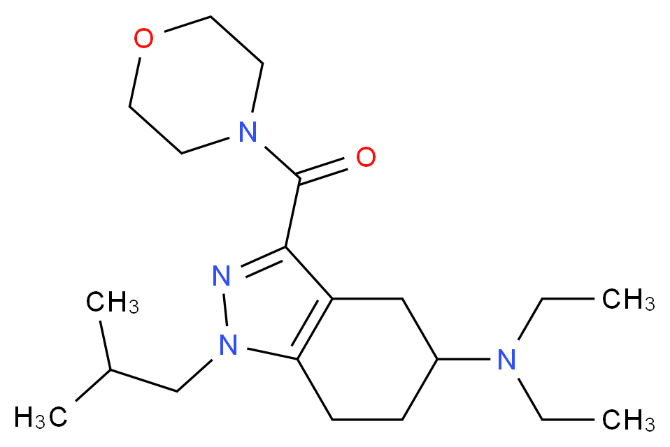 N,N-diethyl-1-isobutyl-3-(4-morpholinylcarbonyl)-4,5,6,7-tetrahydro-1H-indazol-5-amine_分子结构_CAS_)