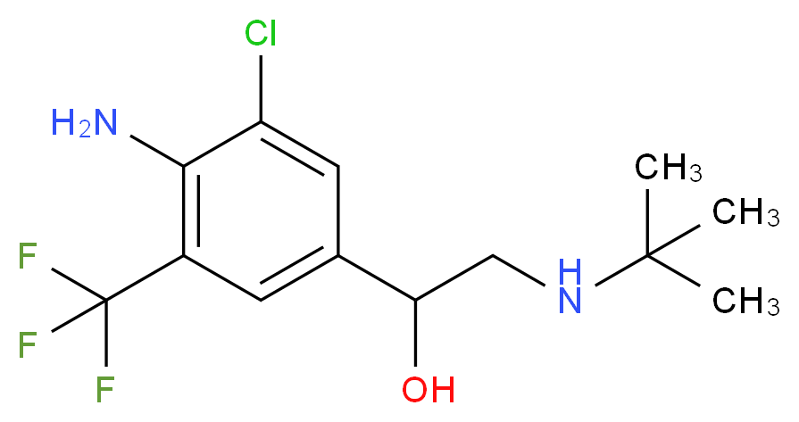 1-[4-amino-3-chloro-5-(trifluoromethyl)phenyl]-2-(tert-butylamino)ethan-1-ol_分子结构_CAS_56341-08-3