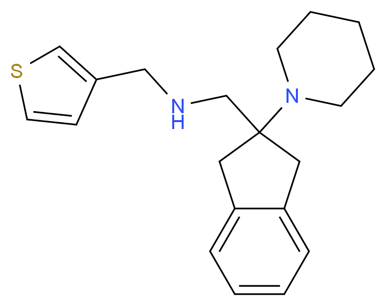 1-[2-(1-piperidinyl)-2,3-dihydro-1H-inden-2-yl]-N-(3-thienylmethyl)methanamine_分子结构_CAS_)