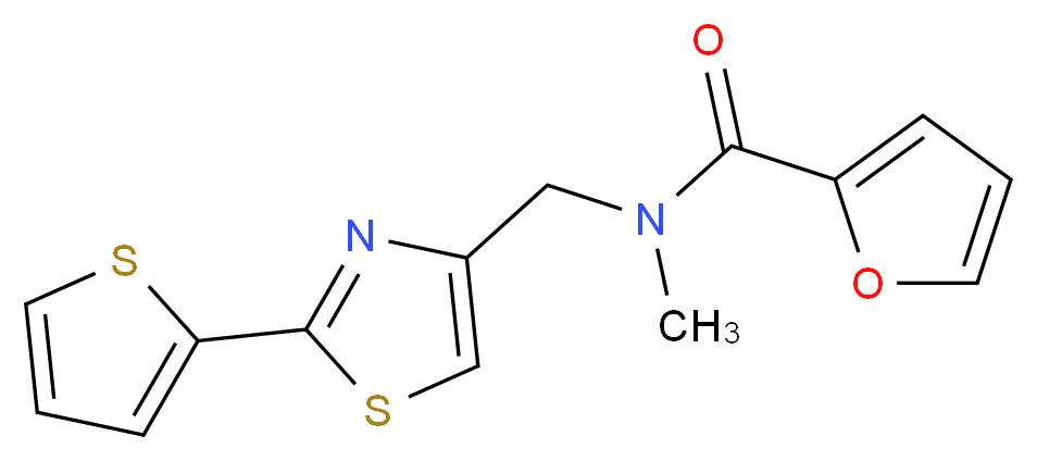 N-methyl-N-{[2-(2-thienyl)-1,3-thiazol-4-yl]methyl}-2-furamide_分子结构_CAS_)
