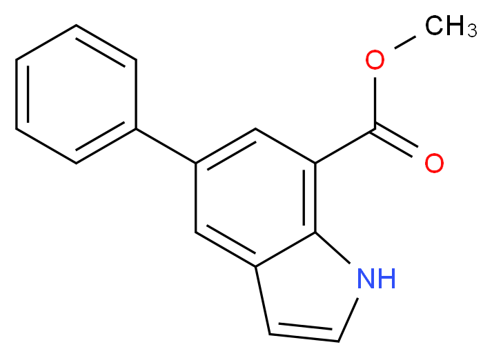 Methyl 5-phenyl-1H-indole-7-carboxylate_分子结构_CAS_860624-96-0)