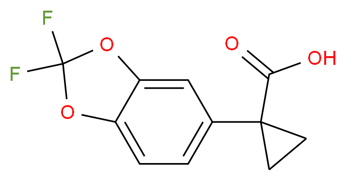 1-(2,2-difluoro-2H-1,3-benzodioxol-5-yl)cyclopropane-1-carboxylic acid_分子结构_CAS_862574-88-7