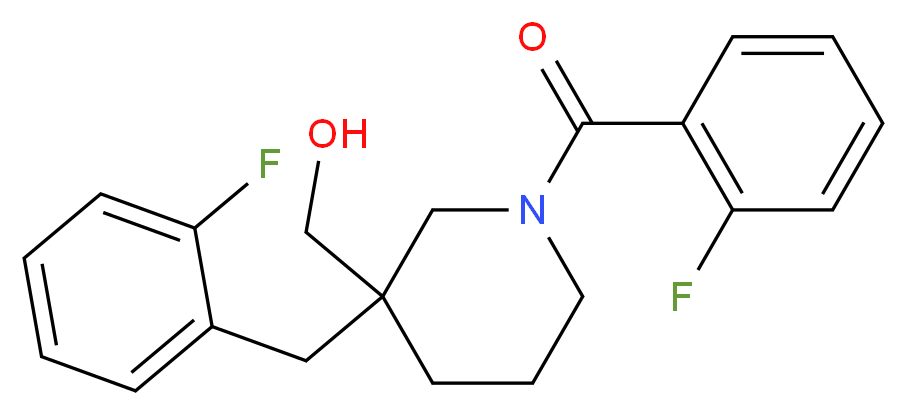 [1-(2-fluorobenzoyl)-3-(2-fluorobenzyl)-3-piperidinyl]methanol_分子结构_CAS_)