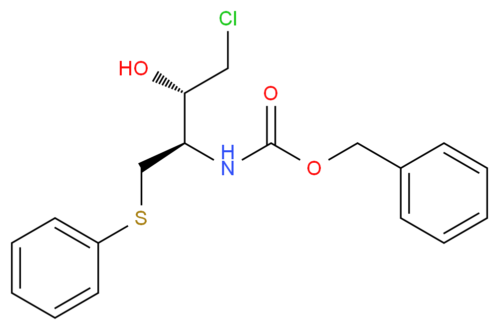 benzyl N-[(2R,3S)-4-chloro-3-hydroxy-1-(phenylsulfanyl)butan-2-yl]carbamate_分子结构_CAS_159878-02-1