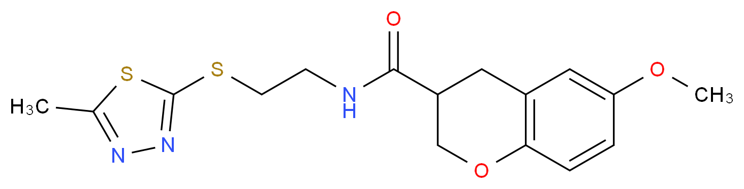 6-methoxy-N-{2-[(5-methyl-1,3,4-thiadiazol-2-yl)thio]ethyl}-3-chromanecarboxamide_分子结构_CAS_)