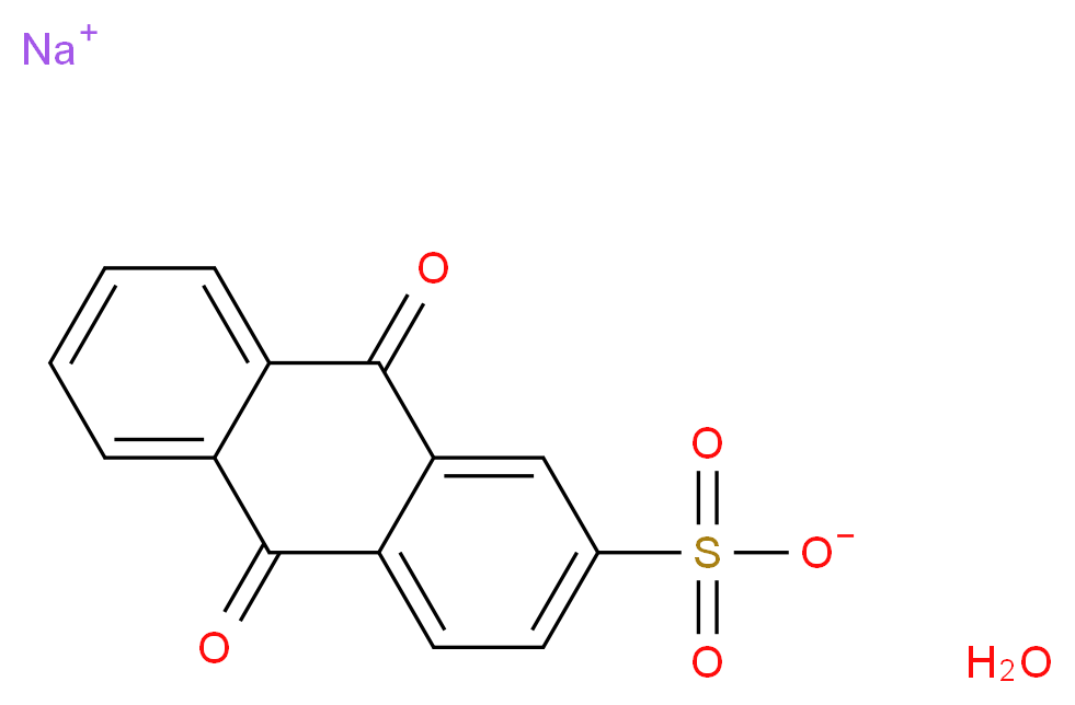 sodium 9,10-dioxo-9,10-dihydroanthracene-2-sulfonate hydrate_分子结构_CAS_153277-35-1