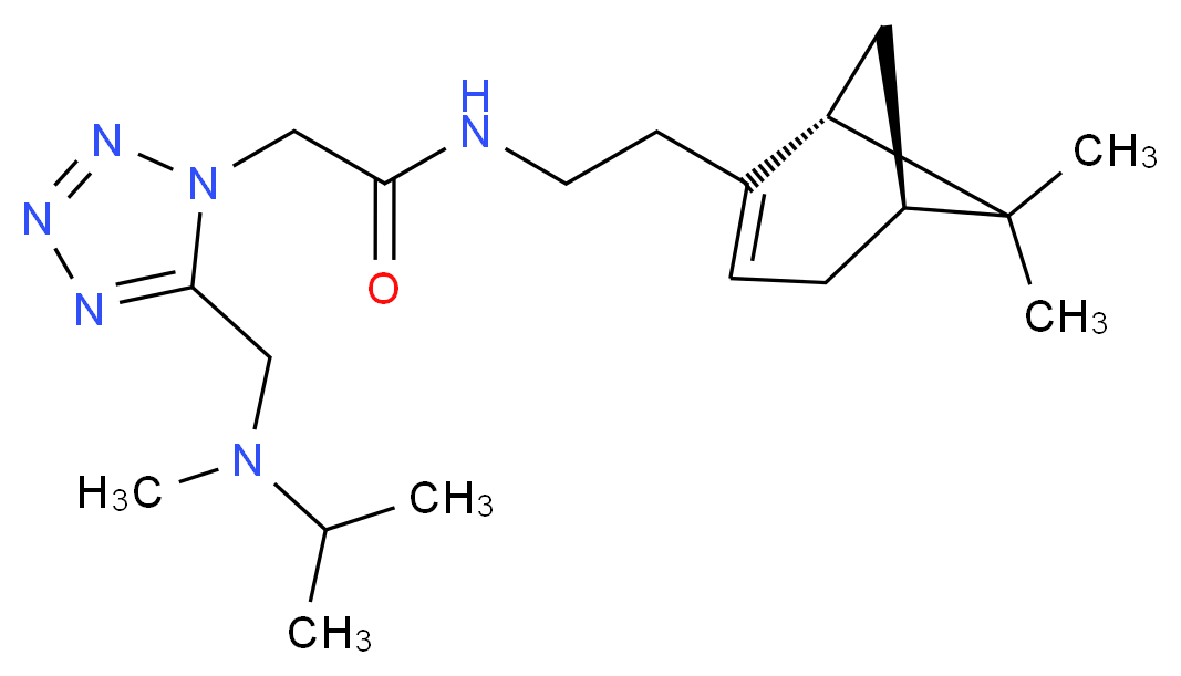 N-{2-[(1R,5S)-6,6-dimethylbicyclo[3.1.1]hept-2-en-2-yl]ethyl}-2-(5-{[isopropyl(methyl)amino]methyl}-1H-tetrazol-1-yl)acetamide_分子结构_CAS_)
